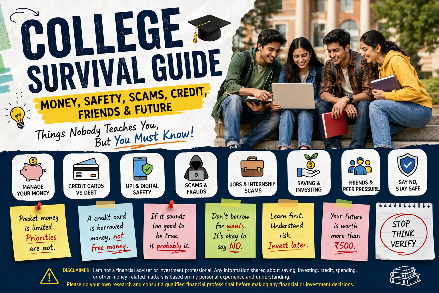 College Survival Guide: Money, Safety, Scams, Credit, Friends & Future